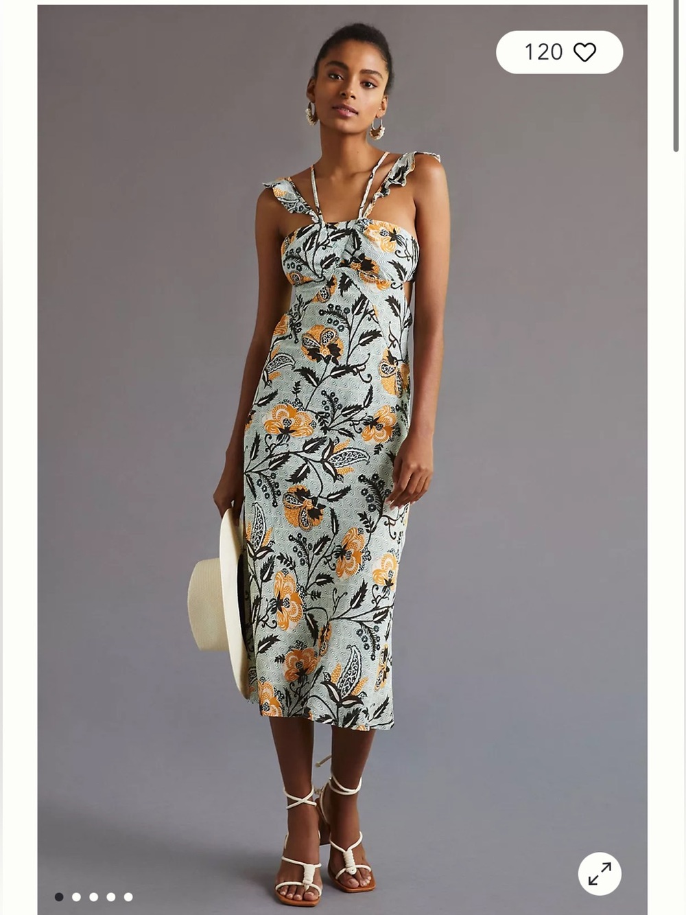 NWT Anthropologie Halter Slim Midi Dress